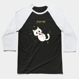 Pisces Holiday Kitty Cat Baseball T-Shirt